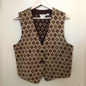 Vintage Corduroy Brown Vest Sz M